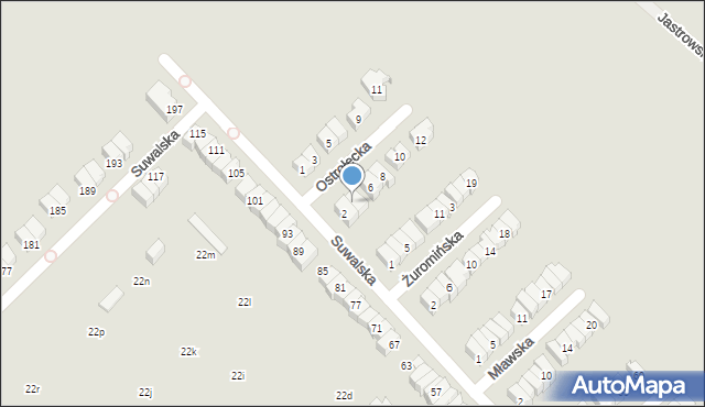 Poznań, Ostrołęcka, 4, mapa Poznania