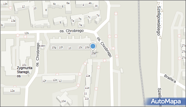 Poznań, Osiedle Króla Bolesława Chrobrego, 10a, mapa Poznania