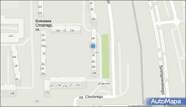 Poznań, Osiedle Króla Bolesława Chrobrego, 18d, mapa Poznania