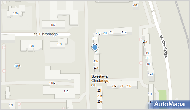 Poznań, Osiedle Króla Bolesława Chrobrego, 21c, mapa Poznania