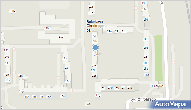 Poznań, Osiedle Króla Bolesława Chrobrego, 22, mapa Poznania