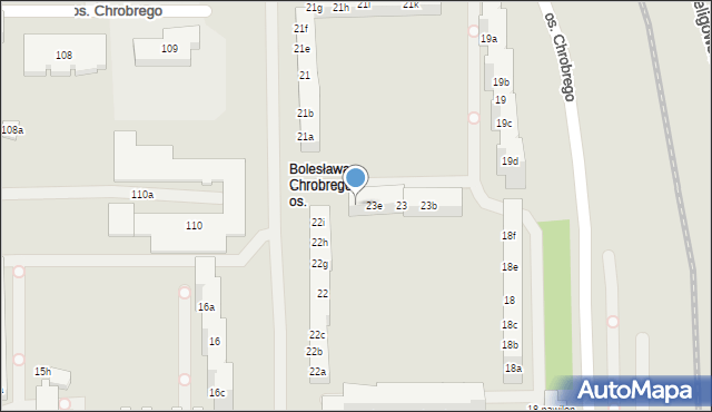 Poznań, Osiedle Króla Bolesława Chrobrego, 23f, mapa Poznania