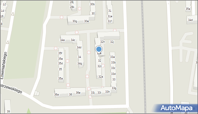 Poznań, Osiedle Króla Bolesława Chrobrego, 32d, mapa Poznania