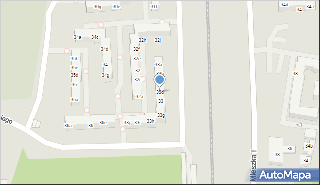 Poznań, Osiedle Króla Bolesława Chrobrego, 33d, mapa Poznania