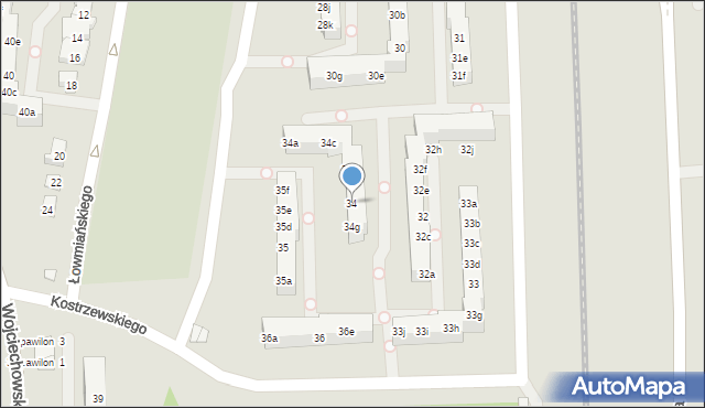 Poznań, Osiedle Króla Bolesława Chrobrego, 34, mapa Poznania