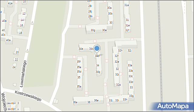 Poznań, Osiedle Króla Bolesława Chrobrego, 34d, mapa Poznania