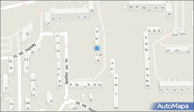 Poznań, Osiedle Króla Bolesława Chrobrego, 3b, mapa Poznania