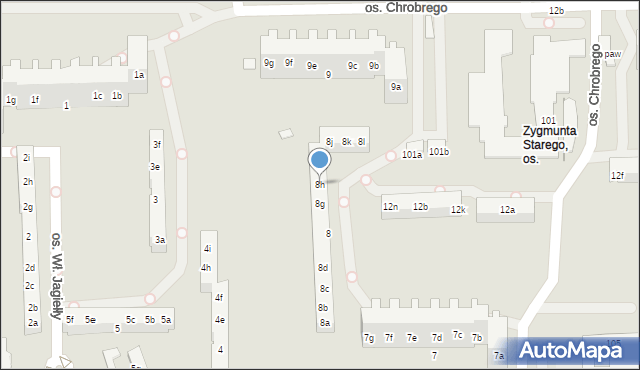 Poznań, Osiedle Króla Bolesława Chrobrego, 8h, mapa Poznania