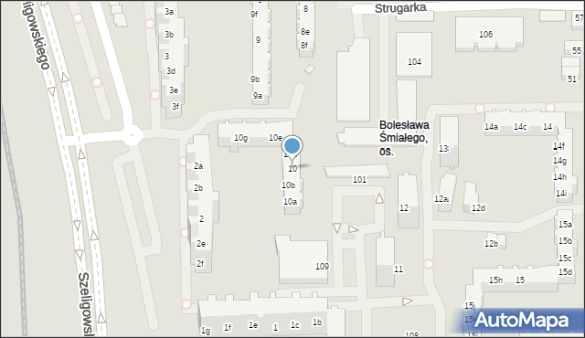 Poznań, Osiedle Bolesława Śmiałego, 10, mapa Poznania