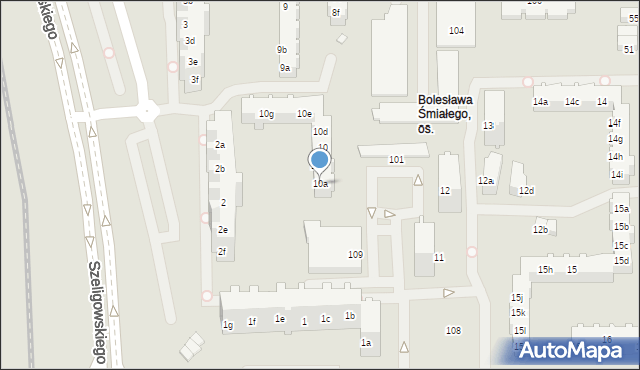 Poznań, Osiedle Bolesława Śmiałego, 10a, mapa Poznania