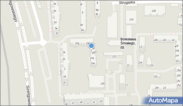 Poznań, Osiedle Bolesława Śmiałego, 10c, mapa Poznania