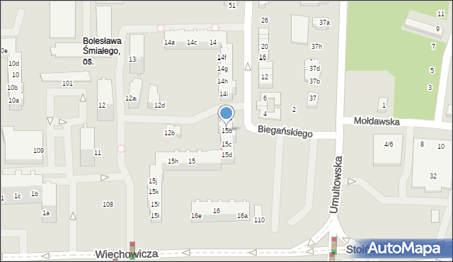 Poznań, Osiedle Bolesława Śmiałego, 15b, mapa Poznania