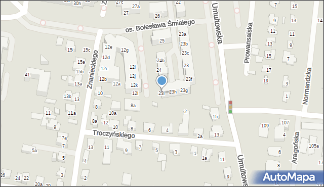 Poznań, Osiedle Bolesława Śmiałego, 23i, mapa Poznania