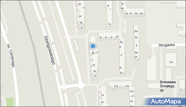 Poznań, Osiedle Bolesława Śmiałego, 3b, mapa Poznania