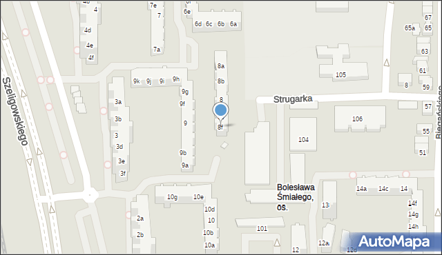 Poznań, Osiedle Bolesława Śmiałego, 8f, mapa Poznania