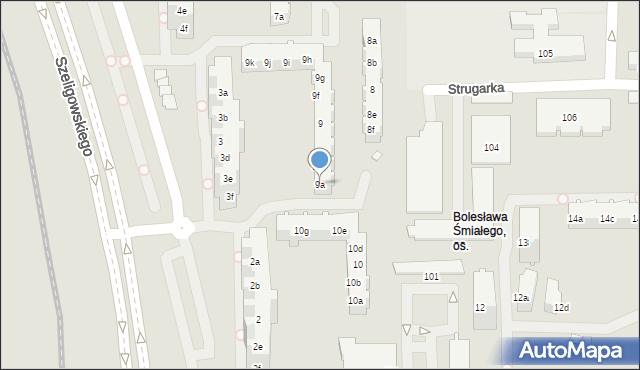 Poznań, Osiedle Bolesława Śmiałego, 9a, mapa Poznania