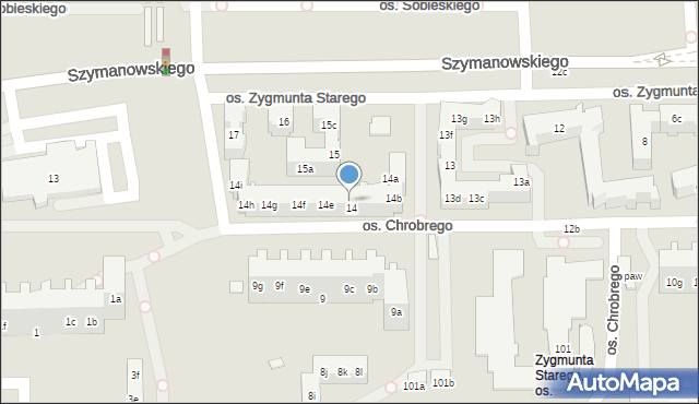 Poznań, Osiedle Zygmunta Starego, 14d, mapa Poznania