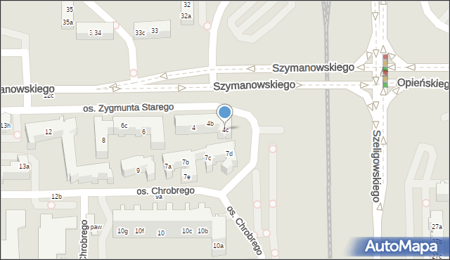 Poznań, Osiedle Zygmunta Starego, 4c, mapa Poznania