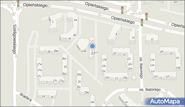 Poznań, Osiedle Stefana Batorego, 113, mapa Poznania