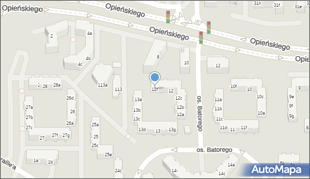 Poznań, Osiedle Stefana Batorego, 12f, mapa Poznania