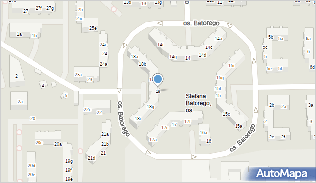Poznań, Osiedle Stefana Batorego, 18, mapa Poznania