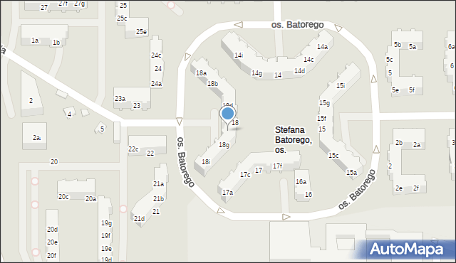 Poznań, Osiedle Stefana Batorego, 18f, mapa Poznania