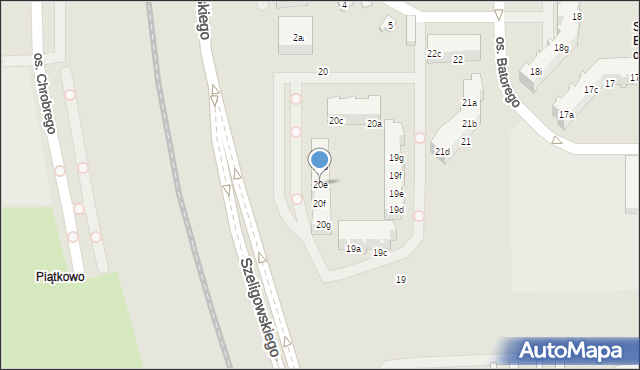 Poznań, Osiedle Stefana Batorego, 20e, mapa Poznania