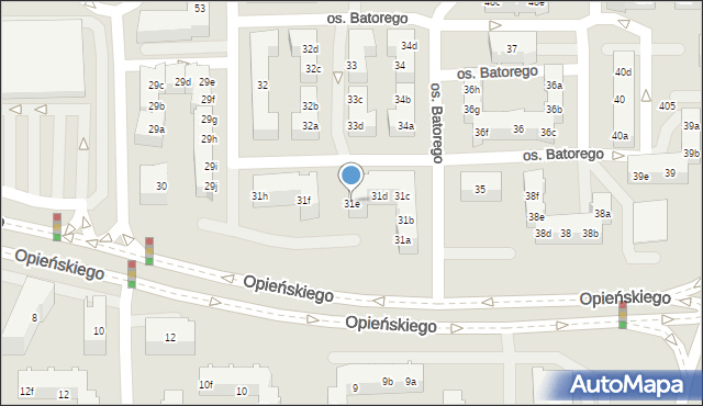 Poznań, Osiedle Stefana Batorego, 31e, mapa Poznania