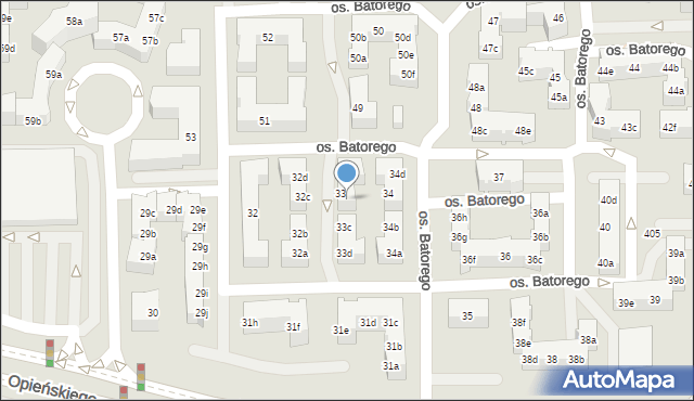 Poznań, Osiedle Stefana Batorego, 33b, mapa Poznania