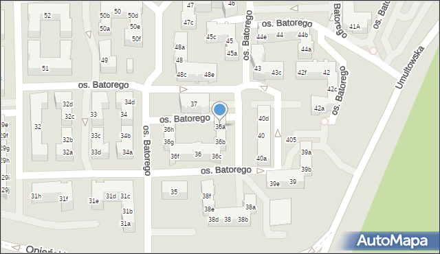 Poznań, Osiedle Stefana Batorego, 36a, mapa Poznania