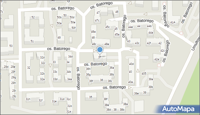 Poznań, Osiedle Stefana Batorego, 37, mapa Poznania