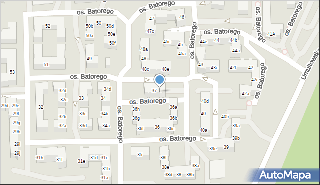 Poznań, Osiedle Stefana Batorego, 37b, mapa Poznania