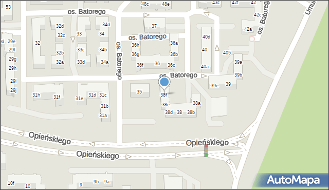 Poznań, Osiedle Stefana Batorego, 38f, mapa Poznania