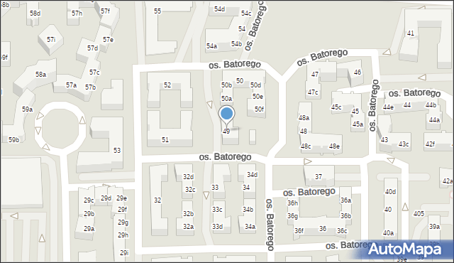 Poznań, Osiedle Stefana Batorego, 49, mapa Poznania