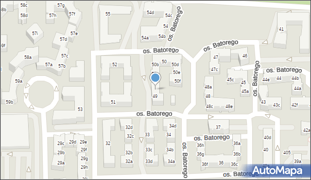 Poznań, Osiedle Stefana Batorego, 49a, mapa Poznania