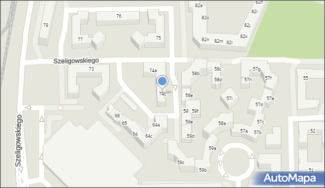 Poznań, Osiedle Stefana Batorego, 74c, mapa Poznania