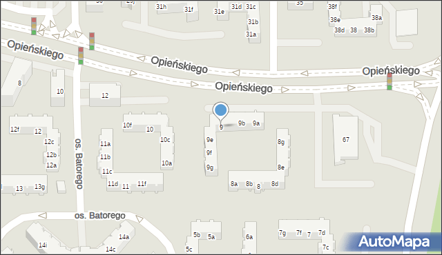 Poznań, Osiedle Stefana Batorego, 9, mapa Poznania
