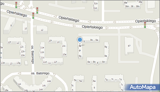 Poznań, Osiedle Stefana Batorego, 9e, mapa Poznania
