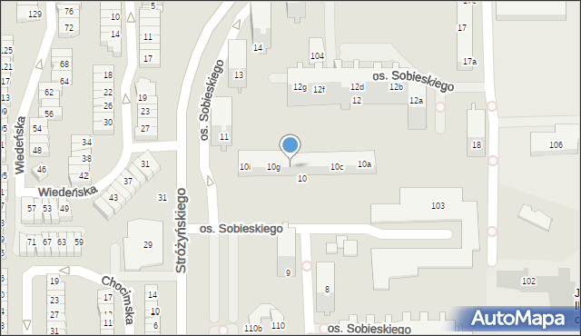 Poznań, Osiedle Króla Jana III Sobieskiego, 10f, mapa Poznania