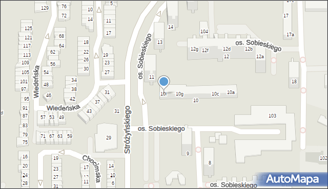 Poznań, Osiedle Króla Jana III Sobieskiego, 10i, mapa Poznania
