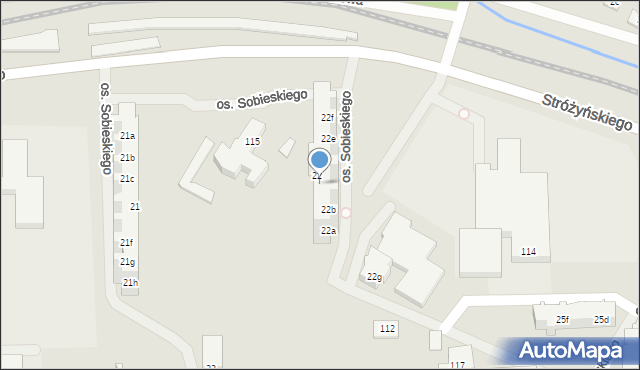 Poznań, Osiedle Króla Jana III Sobieskiego, 22c, mapa Poznania