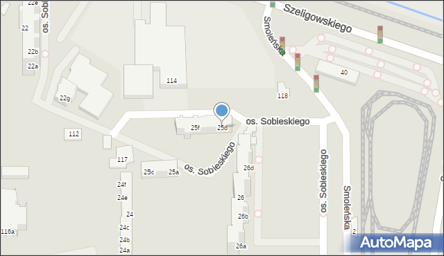 Poznań, Osiedle Króla Jana III Sobieskiego, 25d, mapa Poznania