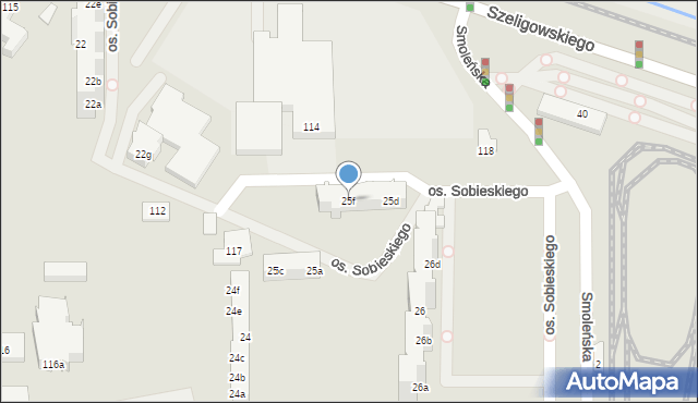 Poznań, Osiedle Króla Jana III Sobieskiego, 25f, mapa Poznania