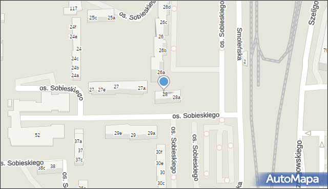 Poznań, Osiedle Króla Jana III Sobieskiego, 28, mapa Poznania