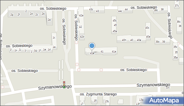 Poznań, Osiedle Króla Jana III Sobieskiego, 41e, mapa Poznania