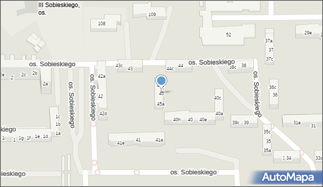 Poznań, Osiedle Króla Jana III Sobieskiego, 45, mapa Poznania