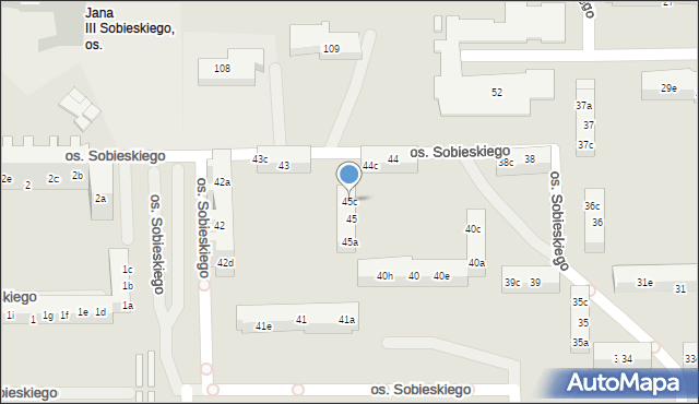 Poznań, Osiedle Króla Jana III Sobieskiego, 45c, mapa Poznania