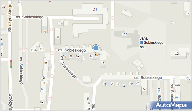 Poznań, Osiedle Króla Jana III Sobieskiego, 7b, mapa Poznania