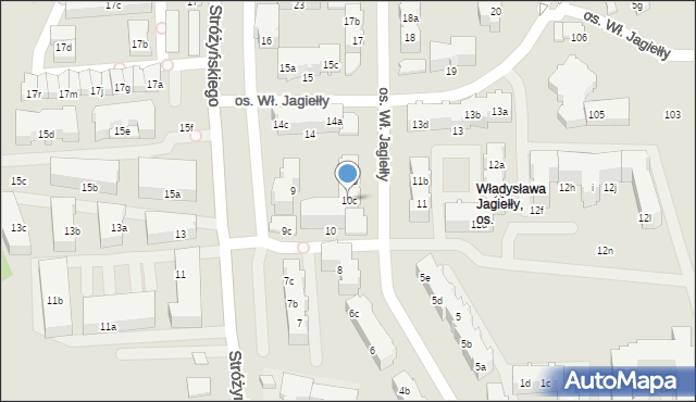 Poznań, Osiedle Króla Władysława Jagiełły, 10c, mapa Poznania