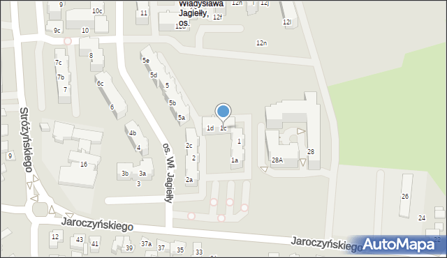 Poznań, Osiedle Króla Władysława Jagiełły, 1c, mapa Poznania